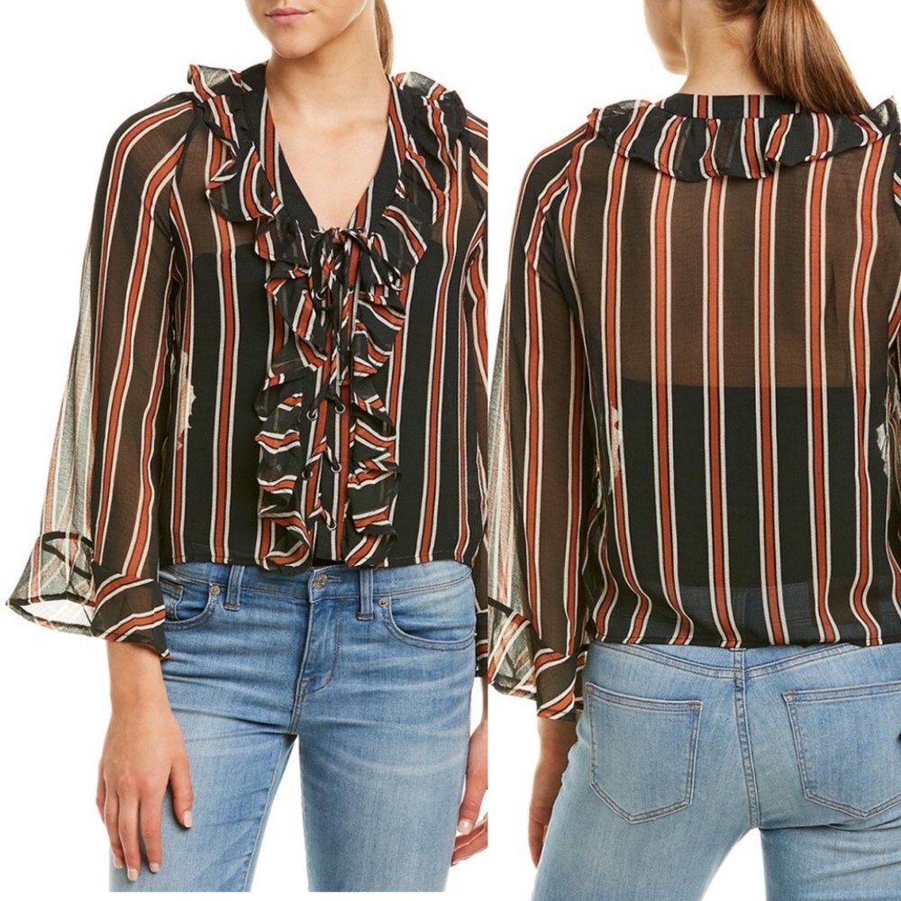 Anama Striped Ruffle Blouse S
NWT